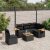 Patio Sofa Set 6-személyes Black