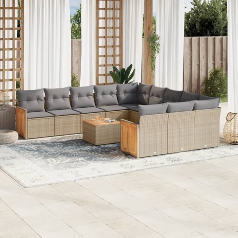 Patio Sofa Set 9-személyes Barna és szürke