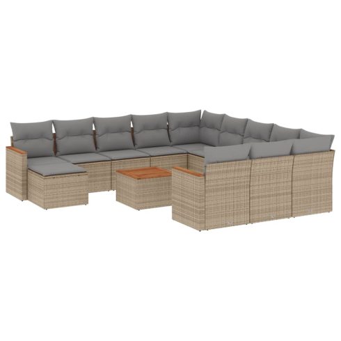 Patio Sofa Set 9-személyes Barna és szürke