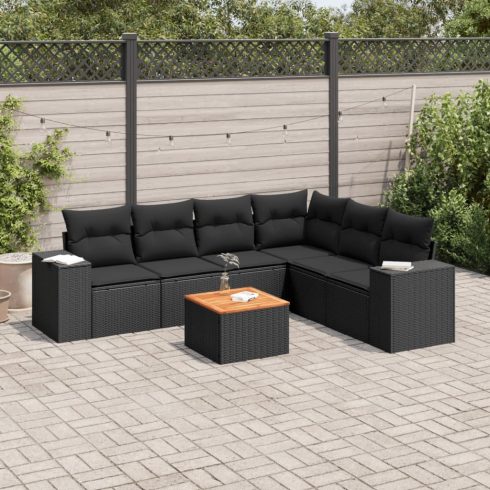 Patio Sofa Set 7-személyes Black