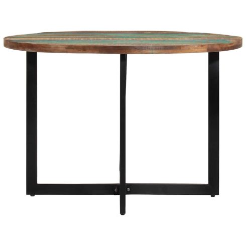 Tömör újrahasznosított fa étkezőasztal 110 x 75 cm