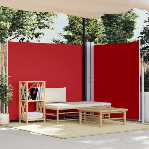 Piros behúzható oldalsó napellenző 170 x 600 cm