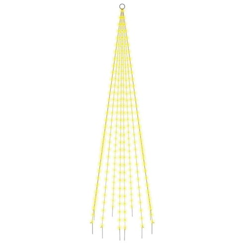 Karácsonyfa zászlórúdon 310 meleg fehér LED-del 300 cm