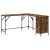 Füstös tölgy színű szerelt fa íróasztal 141x141x75 cm