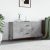 Betonszürke szerelt fa tálalószekrény 100 x 36 x 60 cm