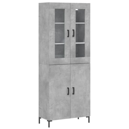 Betonszürke szerelt fa magasszekrény 69,5 x 34 x 180 cm