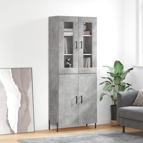 Betonszürke szerelt fa magasszekrény 69,5 x 34 x 180 cm