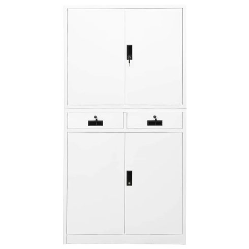 Fehér acél irodai szekrény 90 x 40 x 180 cm