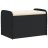 Fekete polyrattan tárolópad párnával 80 x 51 x 52 cm