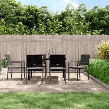   7 részes polyrattan és acél kerti étkezőgarnitúra párnával