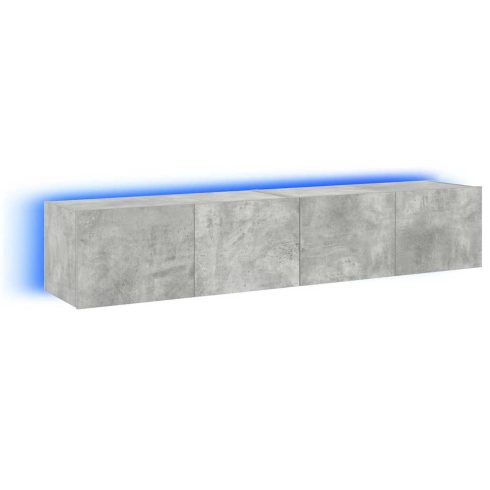 2 db betonszürke fali TV-szekrény LED-del 80x35x31 cm