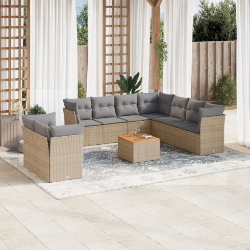 Patio Sofa Set 10-személyes Keverék bézs és világos szürke