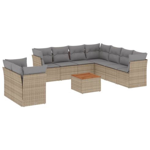 Patio Sofa Set 10-személyes Keverék bézs és világos szürke
