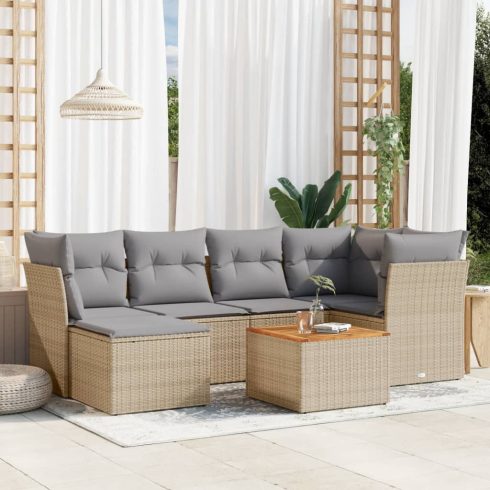 Patio Sofa Set 7-személyes Keverék bézs és világos szürke