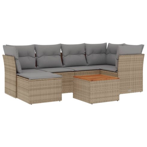 Patio Sofa Set 7-személyes Keverék bézs és világos szürke