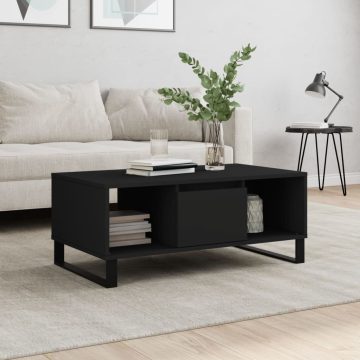Fekete szerelt fa dohányzóasztal 90x50x36,5 cm