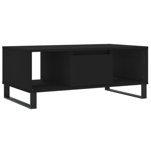 Fekete szerelt fa dohányzóasztal 90x50x36,5 cm