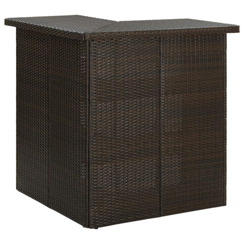 4 részes barna polyrattan kerti bárszett párnával