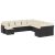 Patio Sofa Set 11-személyes Black and Cream