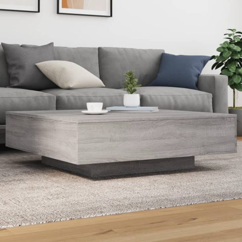 Szürke sonoma színű dohányzóasztal LED-lámpákkal 100x100x31 cm