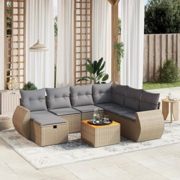 Patio Sofa Set Keverék bézs és világos szürke
