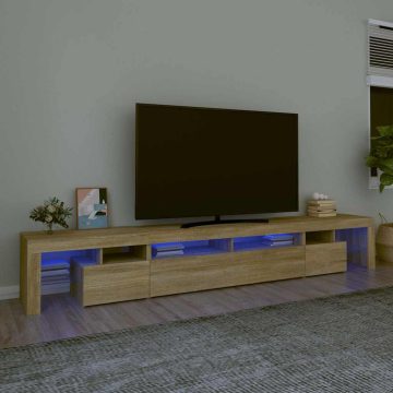   Sonoma tölgy színű TV-szekrény LED-lámpákkal 260x36,5x40 cm