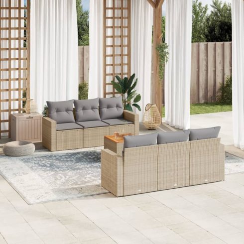 Patio Sofa Set 6-személyes Keverék bézs és világos szürke