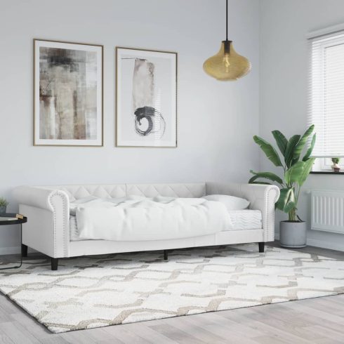 Fehér műbőr heverő matraccal 90 x 200 cm