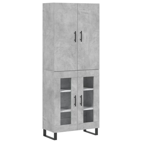 Betonszürke szerelt fa magasszekrény 69,5 x 34 x 180 cm
