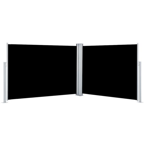 Fekete behúzható oldalsó napellenző 120 x 1000 cm
