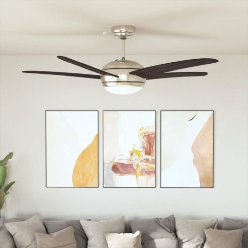Díszes mennyezeti ventilátor lámpával 128 cm barna