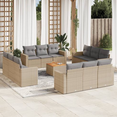 Patio Sofa Set 12-személyes Keverék bézs és világos szürke