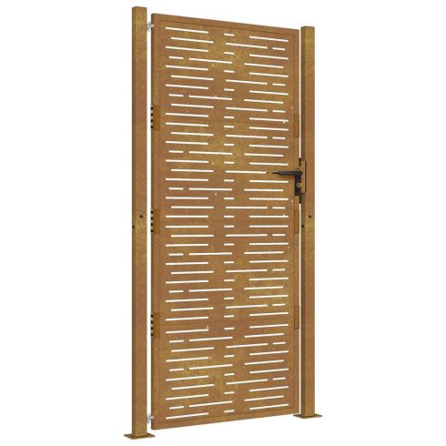 Corten acél kerti kapu 100x175 cm, négyzet alakú kivitelben