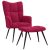 Bordó bársony pihenőszék lábtartóval