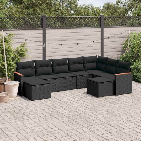 Patio Sofa Set 9-személyes Black