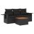 4 részes fekete polyrattan kerti ülőgarnitúra párnákkal