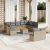 Patio Sofa Set 11-személyes Keverék bézs és világos szürke