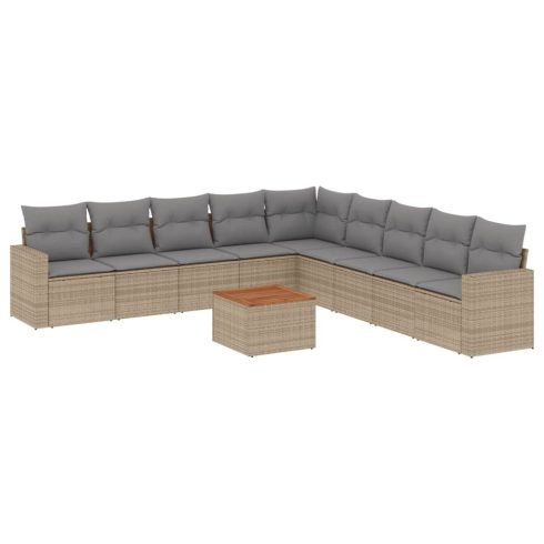 Garden Sofa Set 9-személyes Keverék bézs és világos szürke