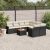 Patio Sofa Set 9-személyes Black and Cream