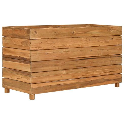Újrahasznosított tíkfa és acél magaságyás 100 x 40 x 55 cm