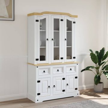   Corona fehér tömör mexikói fenyő magasszekrény 112x43x191,5 cm