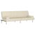 Krémszínű műbőr kanapéágy pohártartókkal