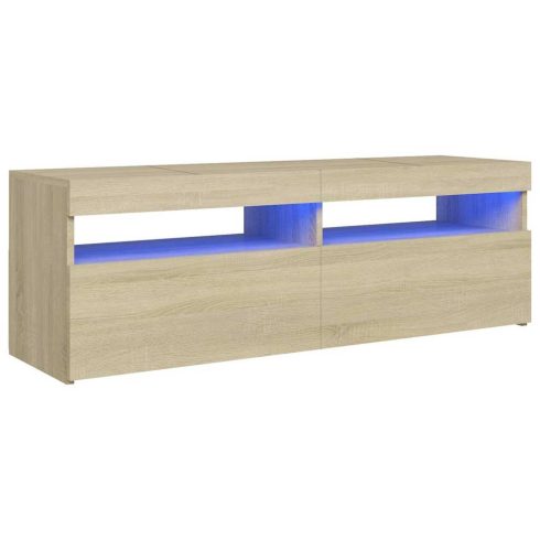 Sonoma tölgy színű TV-szekrény LED-lámpákkal 120 x 35 x 40 cm