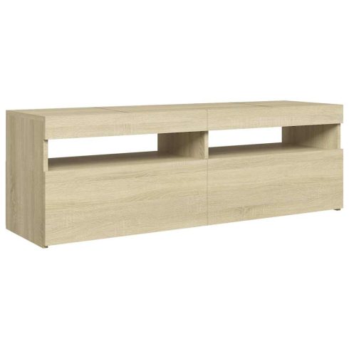 Sonoma tölgy színű TV-szekrény LED-lámpákkal 120 x 35 x 40 cm