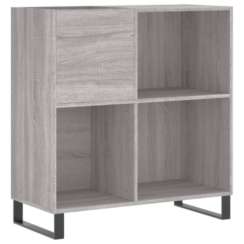 Szürke sonoma színű szerelt fa hanglemezszekrény 84,5x38x89 cm