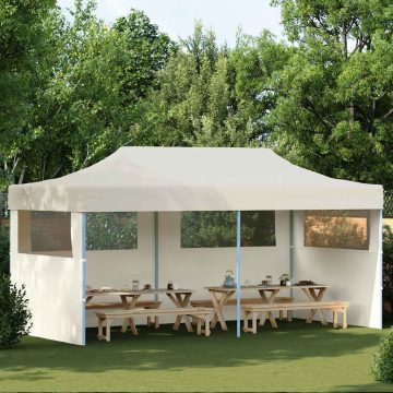 Krémszínű összecsukható pavilon 3 x 6 m