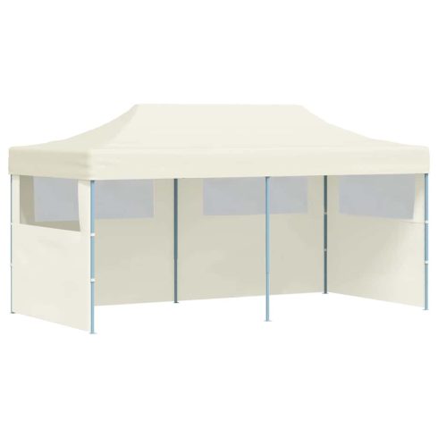 Krémszínű összecsukható pavilon 3 x 6 m