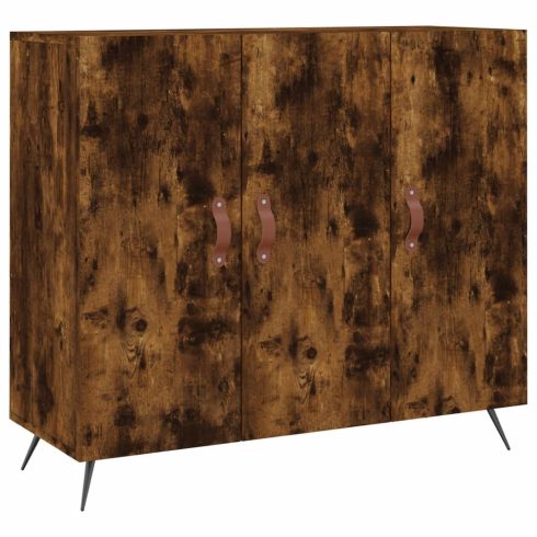 Füstös tölgy színű szerelt fa tálalószekrény 90 x 34 x 80 cm