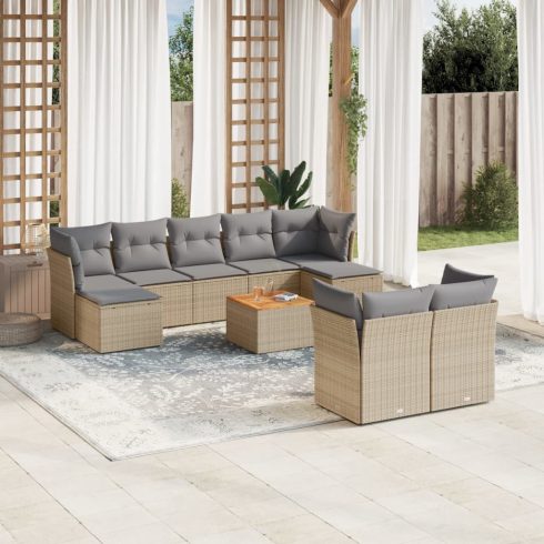 Patio Sofa Set 6-személyes Keverék bézs és világos szürke