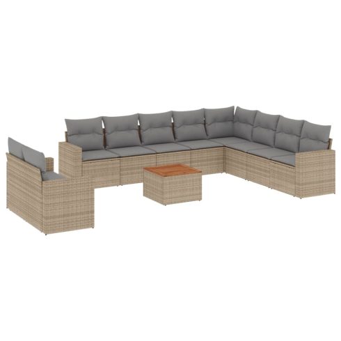 Patio Sofa Set 11-személyes Keverék bézs és világos szürke